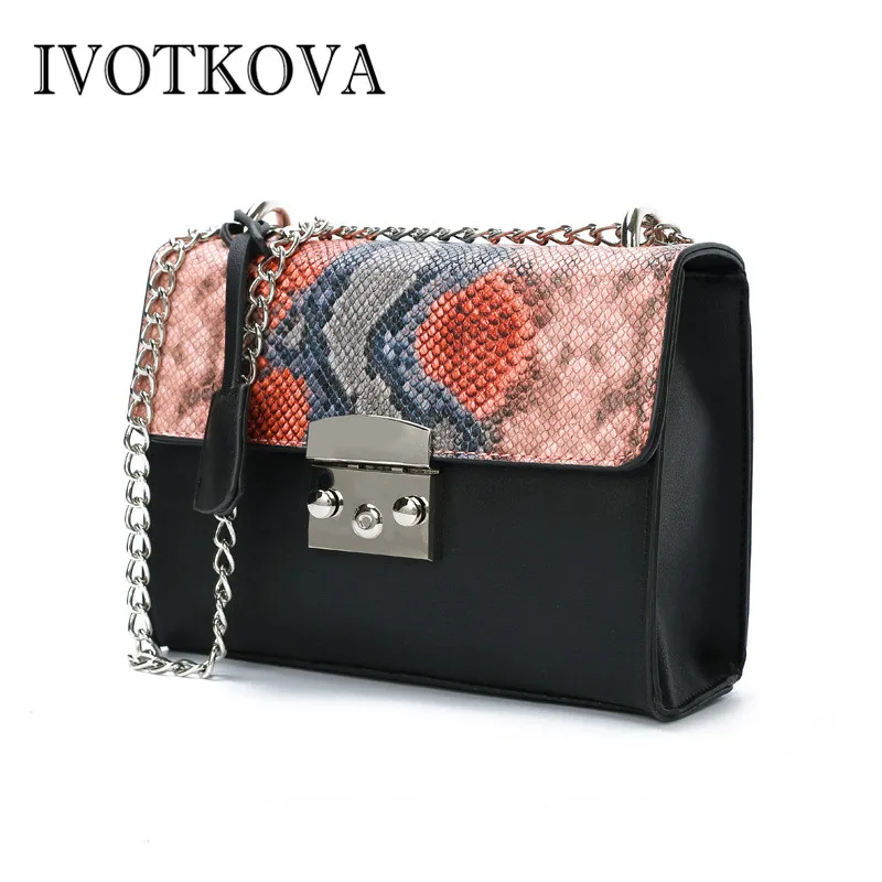 

IVOTKOVA Luxury Handbags Women Bags Designer Shoulder Bags Serpentine Chain Messenger Bag Small Crossbody Bags For Women 2019