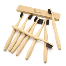 DR. PERFECT 24 шт./лот бамбуковая зубная щетка древесный уголь нейлон Экологичная деревянная бамбуковая зубная щетка для ухода за полостью рта черная головка