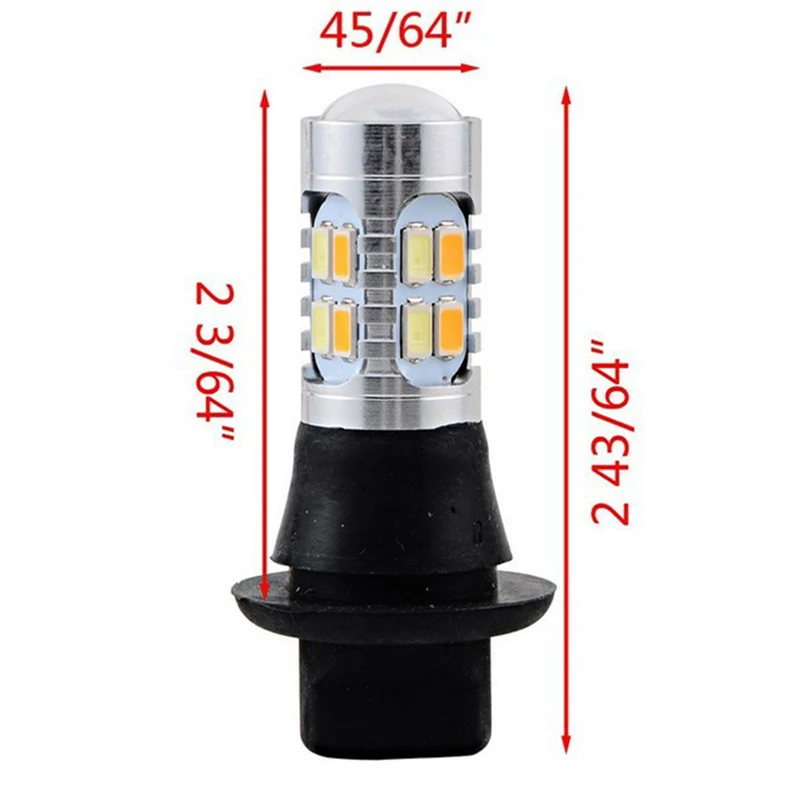 2 шт. супер яркий T20 7440 5730 20SMD Белый/янтарный светодиодный набор ламп, Автомобильный светодиодный светильник с поворотом, двойной цвет T20
