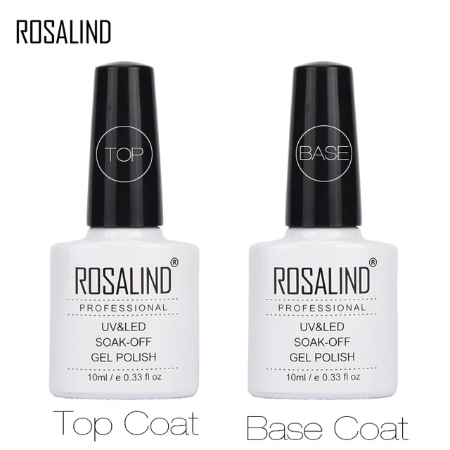ROSALIND гель 1S 10 мл телесный цвет серия лак для ногтей распродажа лак для тиснения кожи защитный зеркальный лак гель верхнее Базовое покрытие - Цвет: Base Top(Discount)
