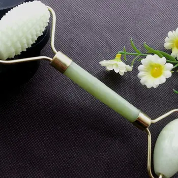 

Natural Jade Stone Face Arms Neck Massage Roller Relaxation Stress Reduction Natural Beauty Tool Acupressure Massager