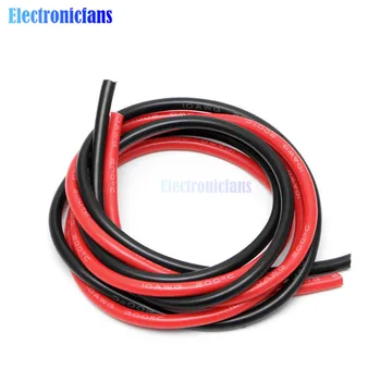 

1set 10 AWG Gauge Wire Silicone Flexible Copper Stranded Cables For RC Black 1M + Red 1M = 2M