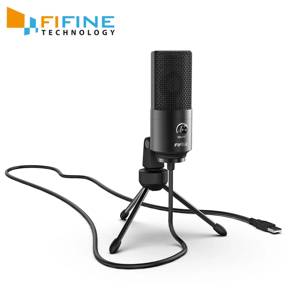 Fifine USB Condenser game Microphone For Laptop Windows Studio Recording  Built in sound card|Microphones|   - AliExpress