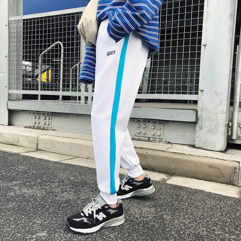 Fashion Casual Men's Trousers Spring And Autumn New S-2XL Webbing Hip Hop Loose Feet Pants Tricolor Personality Youth Popular