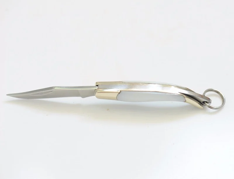 Мини складной нож из нержавеющей стали вес всего 6 г маленький карманный нож для выживания на открытом воздухе EDC инструмент белый корпус+ медная ручка