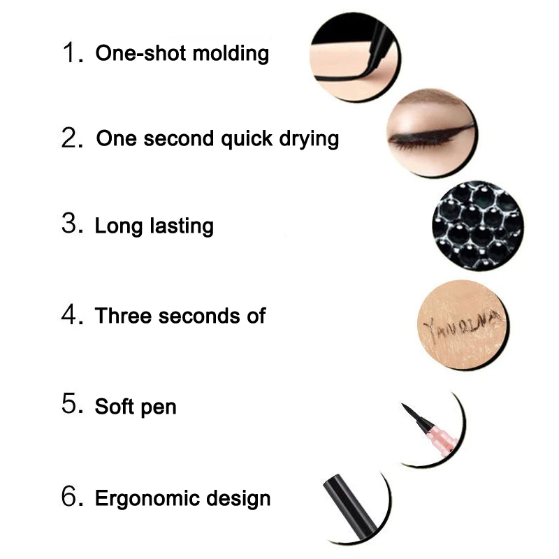 Eyeliner Liquid Pen Quick Fast Dry Waterproof Black Eyeliner Pen Women Eyes Makeup Cosmetics Eyeliner Liquid Pen Quick Fast Dry Waterproof Black Eyeliner Pen Women Eyes Makeup Cosmetics