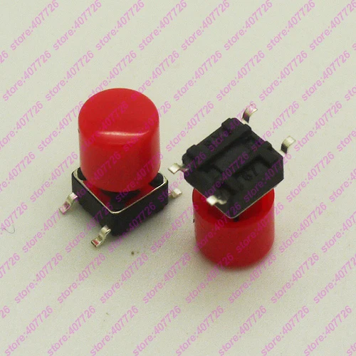 10 шт. 6x6x7.3мм (H = 11 мм с крышкой) 4PIN DIP & SMT мгновенная кнопка Tact Верхняя квадратная