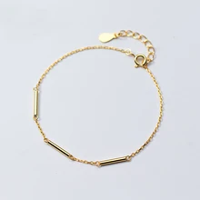 MloveAcc золото Цвет Твердые Настоящее 925 пробы серебро Для женщин Браслеты классический звено цепи браслет ювелирных изделий