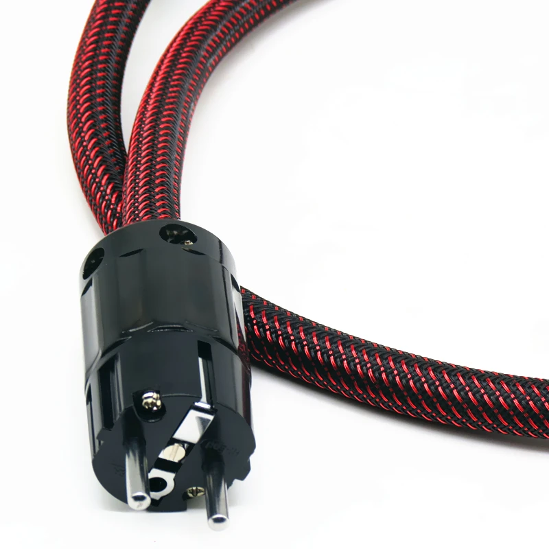 

YJHIFI 3X4N Copper OFC 5N Copper Power Cable Gold plated EU power plug cable hifi power cord cable for DVD AMP