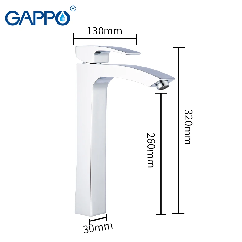 Online GAPPO hohe basin armaturen messing waschbecken wasserhahn wasser mixer Deck Montiert Bad wasserhahn Wasserfall Wasserhahn wasserhähne torneira tun anheiro