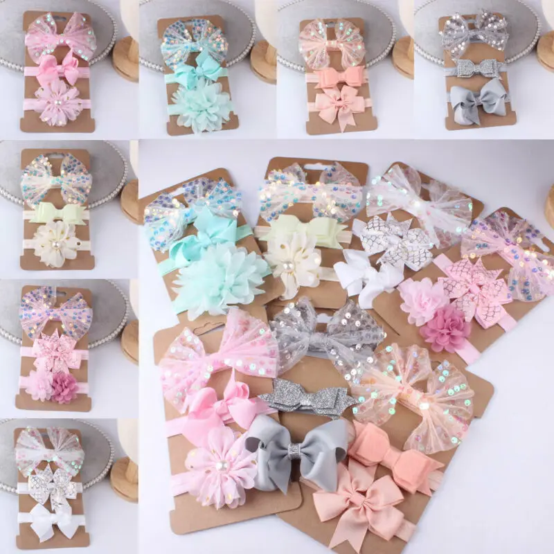 

Cute Baby Girl Toddler Shiny Film Lace Bow Hair Band Headwear Kids Headband Accessories 3PC
