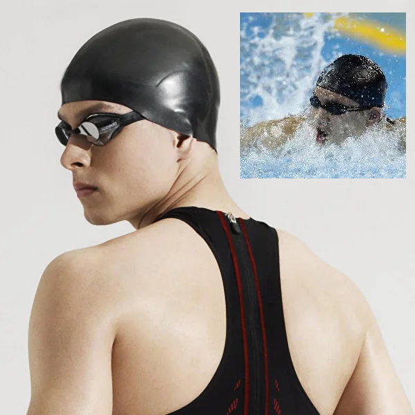 Водонепроницаемый силиконовый резиновый Купальник для взрослых Мужская и женская шапочка для плаванья аксессуары для плавания ming