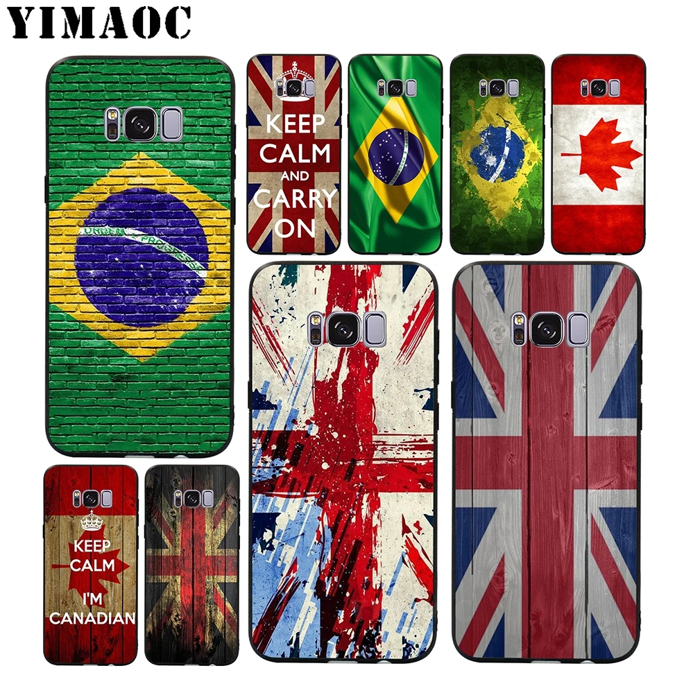 YIMAOC London Brazil Canada Flag Soft Silicone Case for Samsung Galaxy S9 S8 A6 Plus 2018 S7 S6 Edge A5 A3 2017 2016 Note 8 9 |