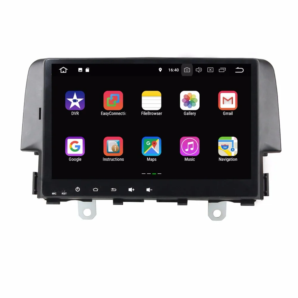 Perfect 1024*600 HD Cortex-A35 1 din Android 8.1 Quad Core 9" Car Radio GPS for Honda Civic 2016 Bluetooth WIFI Mirror-link USB DVR 2