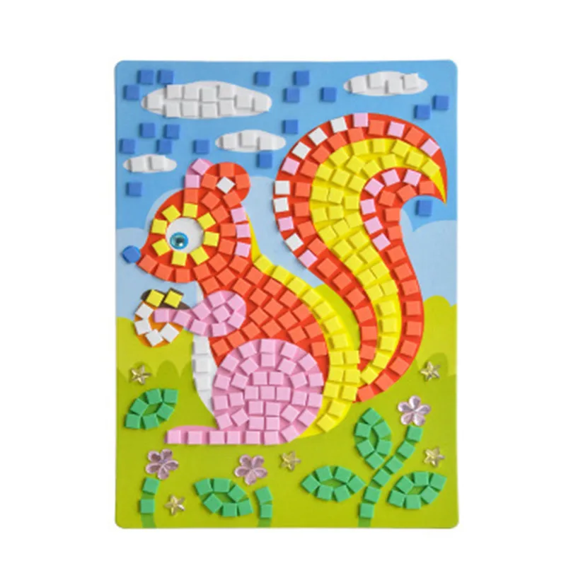 

12 Styles Can Be Choose Lot 3D Mosaics Puzzle Creative Sticker Game Animals Transport Arts Craft for Kids Educational Toy