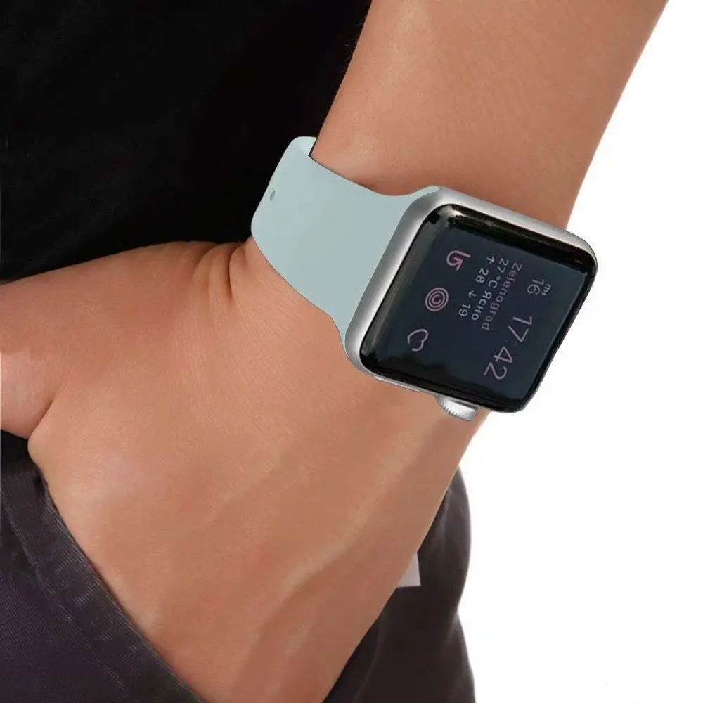 Morandi Для мужчин новый Цвет силиконовый ремешок для наручных часов Apple Watch Смарт i