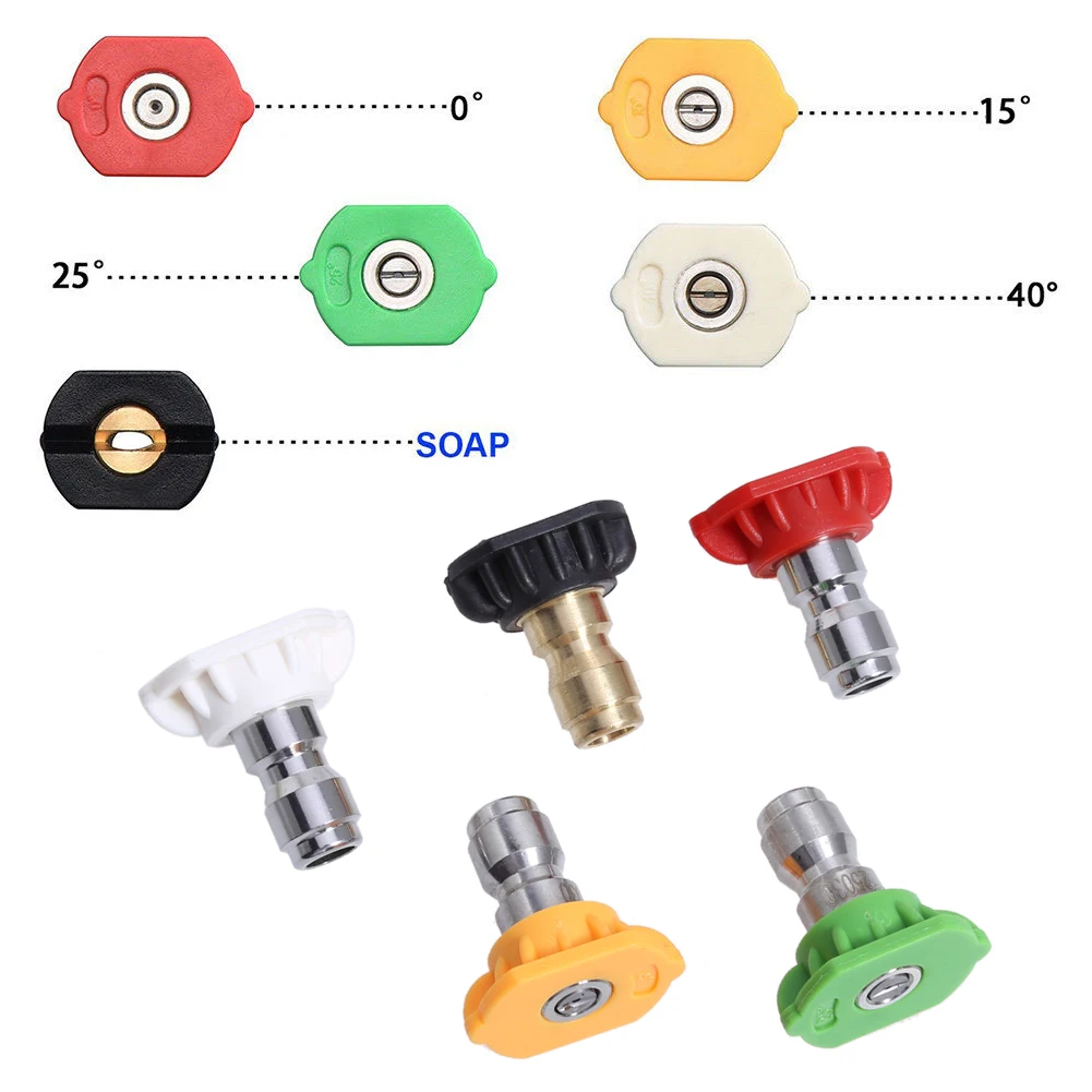 Шт. 5 шт. высокое давление распылитель омывателя сопла советы различные градусов 1/4 нержавеющая сталь 4000 Psi Quick Connect спрей совет для сада DIY