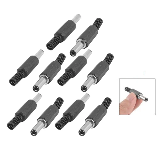 

JFBL Hot sale 10 x Black Plastic Cover 2.1x5.5mm Male DC Power Plug Jack Connector