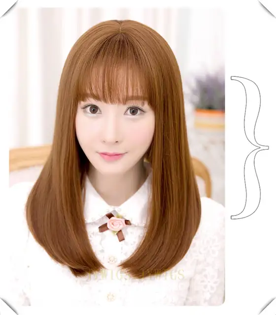 Air Bang Wig Synthetic Women Wavy Hair Party Short Bob Cute Fringe