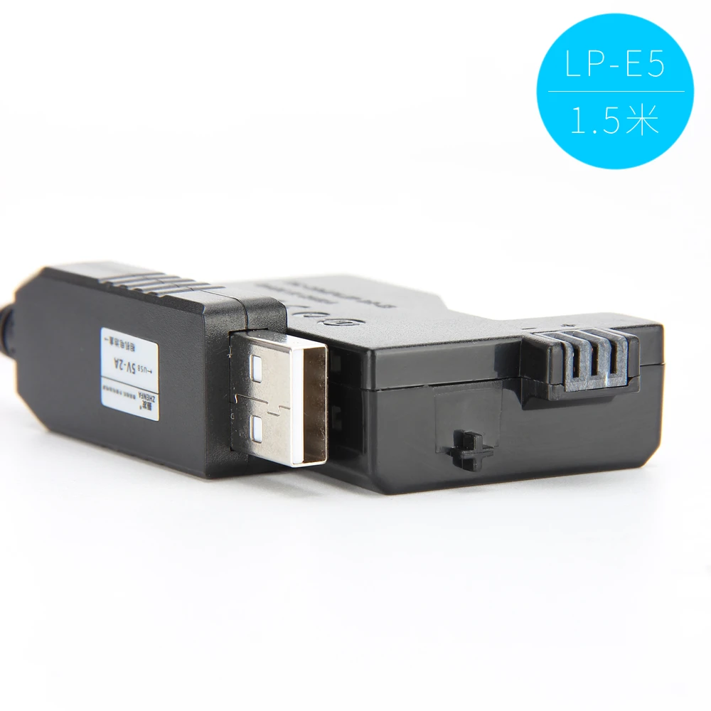 Фото 5V USB ACK-E5 кабель питания адаптер LP-E5 муляж батарея DR-E5 DC муфта захват для Canon EOS 450D 500D 1000D XS XSi T1i №3