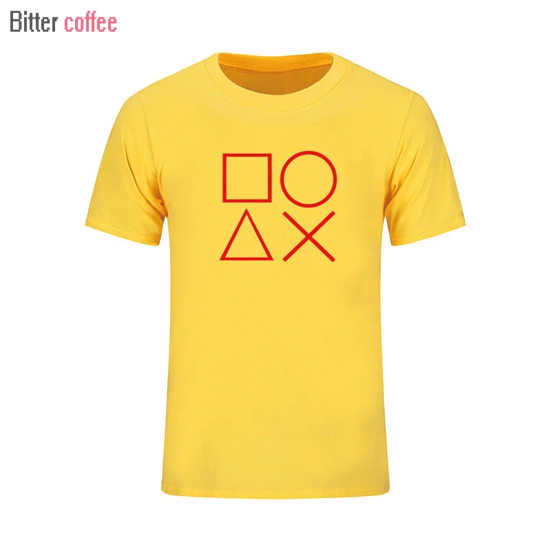 Новинка года; Модная креативная летняя футболка с принтом в виде игры; Размер США; хлопковая футболка для мальчиков с контроллером Playstation; XS-XXL