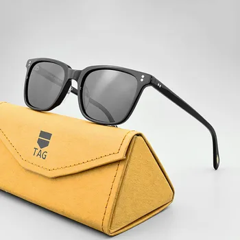 Gafas de sol cuadradas polarizadas para hombre, lentes de sol cuadradas de alta calidad, con etiqueta de 2019, V5031, montura negra, polarizadas, uv400