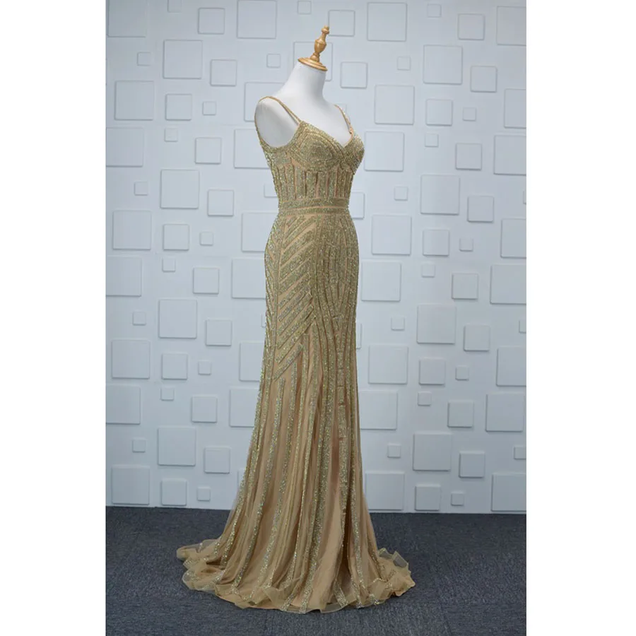 Gorgeous Mermaid Evening Dresses Long Handmade High End Strap High Waist Evening Formal Dress Maxi Gowns Vestido de Festa Custom