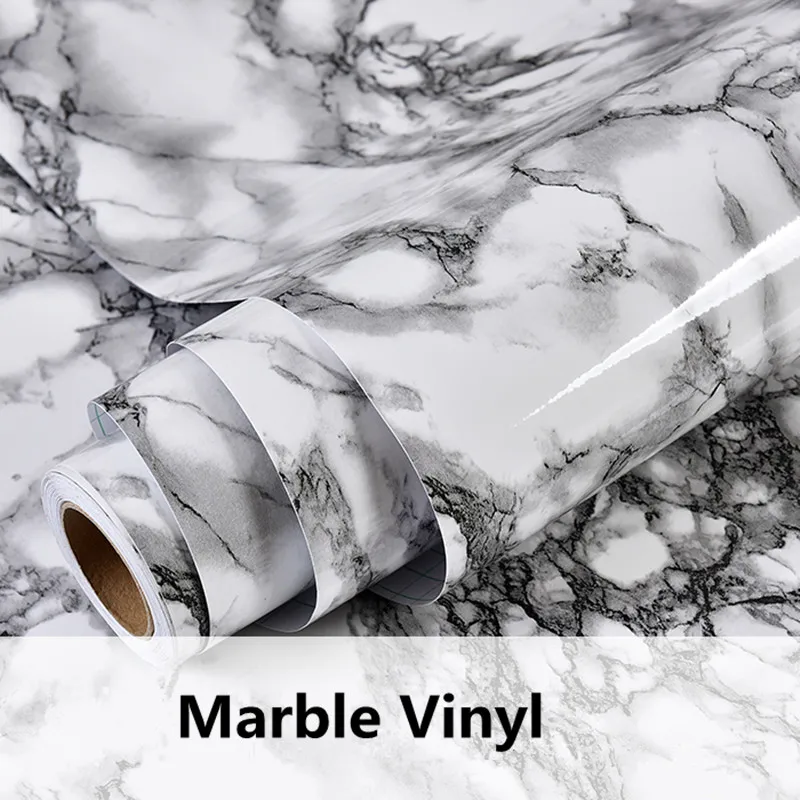 Gray Marble Waterproof  Vinyl Self adhesive Wallpaper  