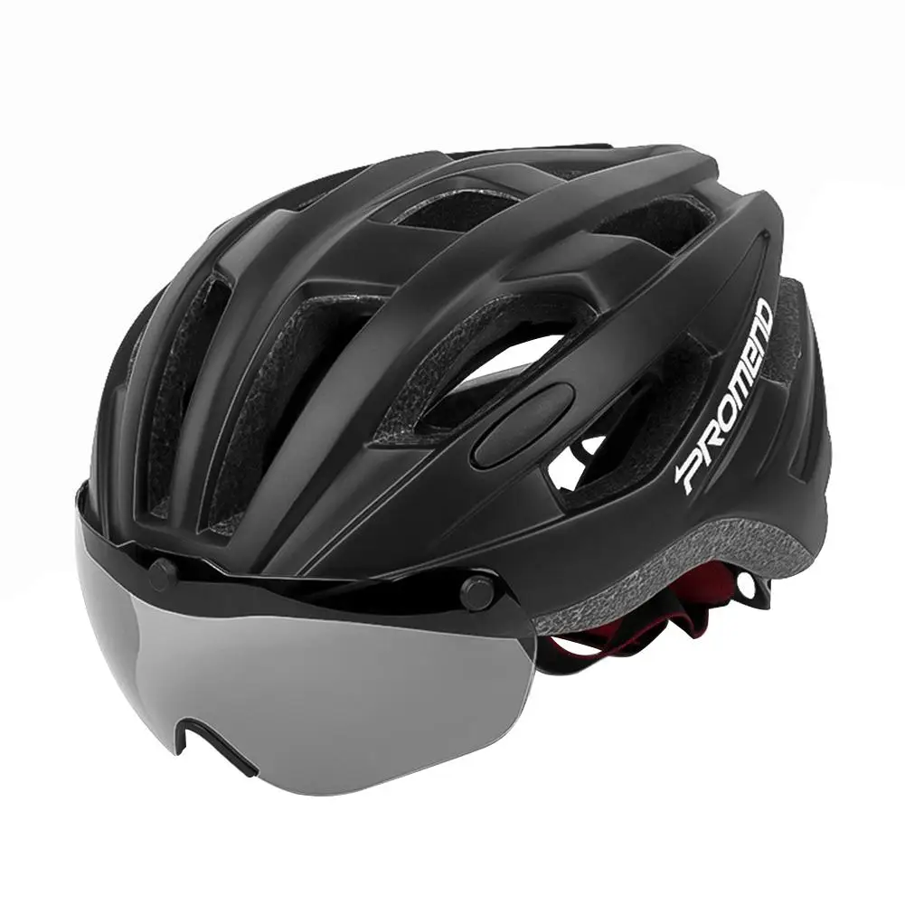 Yfashion Один-шт унисекс шлем для верховой езды с магнитными фиксированными очками дорожный Велоспорт оборудование - Цвет: black