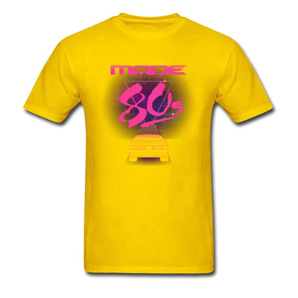 Men Fashion Casual Tees O Neck Summer Autumn 100% Cotton Fabric T-Shirt Comics Short Sleeve Made in the 80s Tshirts Made in the 80s yellow