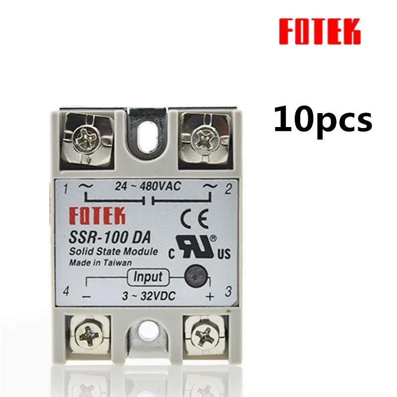 10PCS SSR100DA SSR-100DA Manufacturer 100A SSR Single phase solid state relay,input 3-32VDC output 24-380VAC 10PCS SSR100DA SSR-100DA Manufacturer 100A SSR Single phase solid state relay,input 3-32VDC output 24-380VAC
