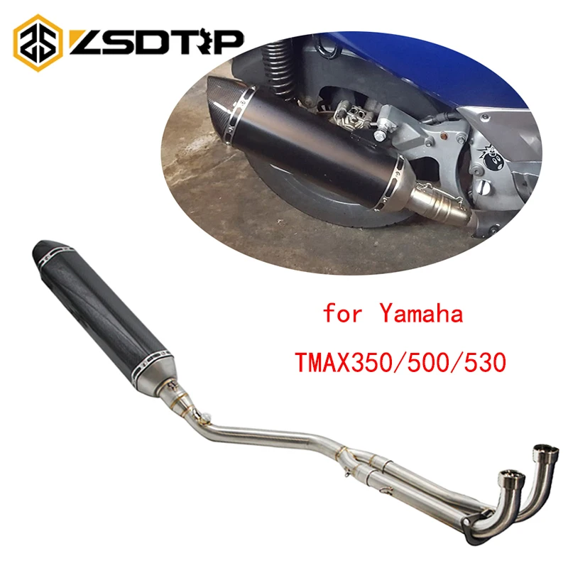 Полная система выхлопной трубы ZSDTRP AK для Yamaha Tmax 350 500 530 2008-2016 с выхлопным