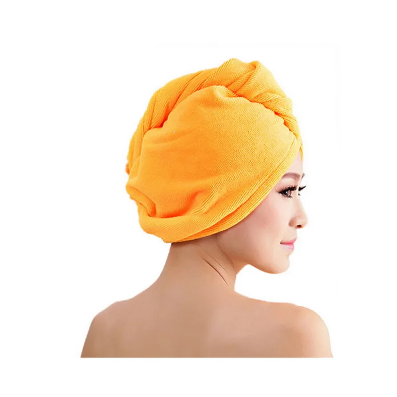Urijk быстросохнущее полотенце для сушки волос, впитывающее полотенце для душа из микрофибры, шапка для волос, шапка для женщин и девочек, тюрбан, повязка на голову, купальные инструменты - Цвет: orange