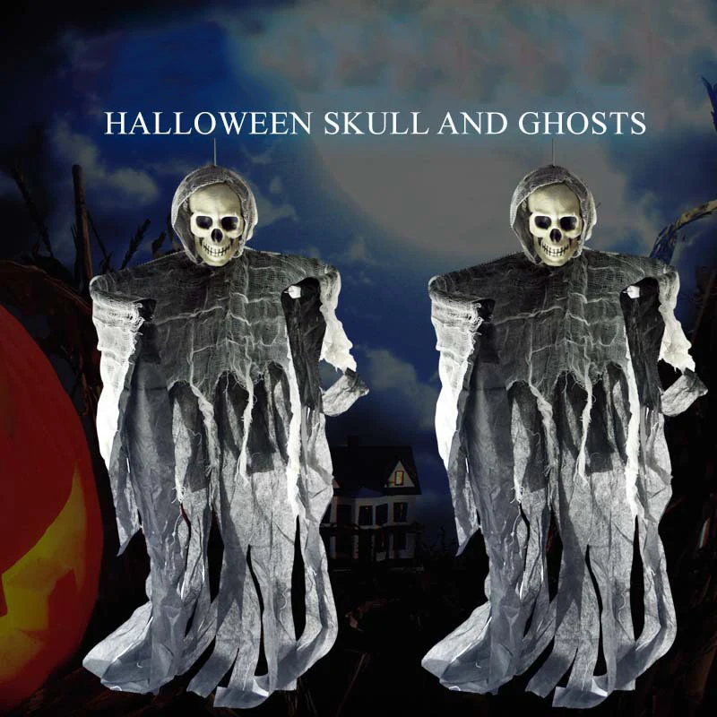 Ужасный подвесной Череп Призрак Хэллоуин украшения для вечерние дом с привидениями E2S