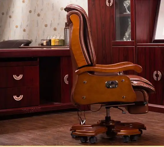 Роскошное кресло босс кожа может лежать высокий класс стул коровья кожа утолщение массажное кресло для офиса поворотный стул