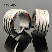 AMUMIU модные панк серьги для мужчин металлические рок ювелирные изделия серьги гвоздики из нержавеющей стали круглые новое поступление HZE021