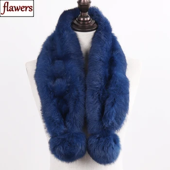 

2020 Brand Pompoms Women Real Rabbit Fur Long Scarf Winter Lady 100% Natural Rabbit Fur Neckerchief Fluffy Rabbit Fur Scarves