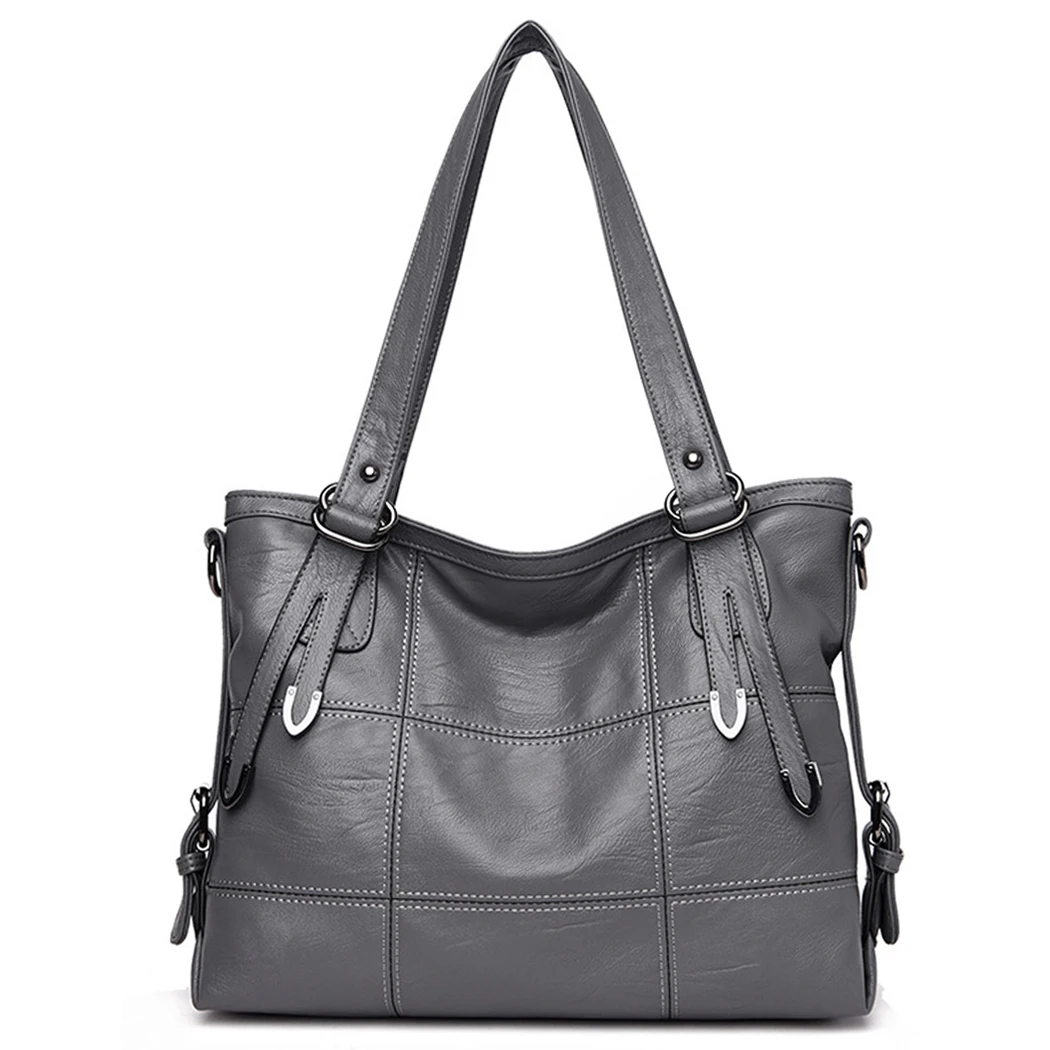 Light Grey Coofit дамы сумка панк большой Ёмкость искусственная кожа решетки Сумочка Crossbody сумка женская сумка Bolsos Mujer Новинка - Цвет: Light Grey