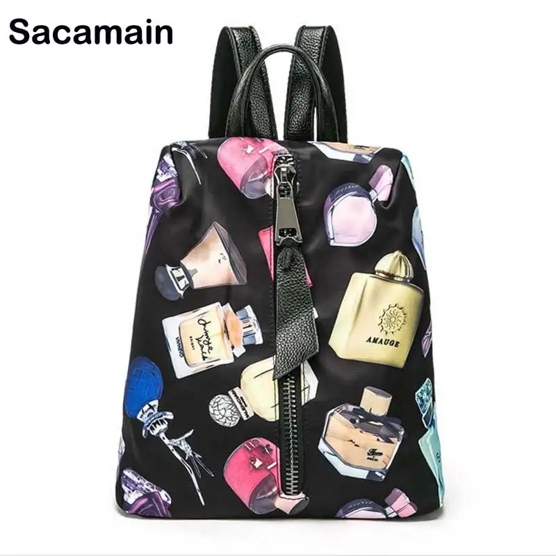 

Sacamain Brand School Bags For Teenage Girls Printing Backpack Women Backpack Casual Daypacks Brand Design Zipper Backpack