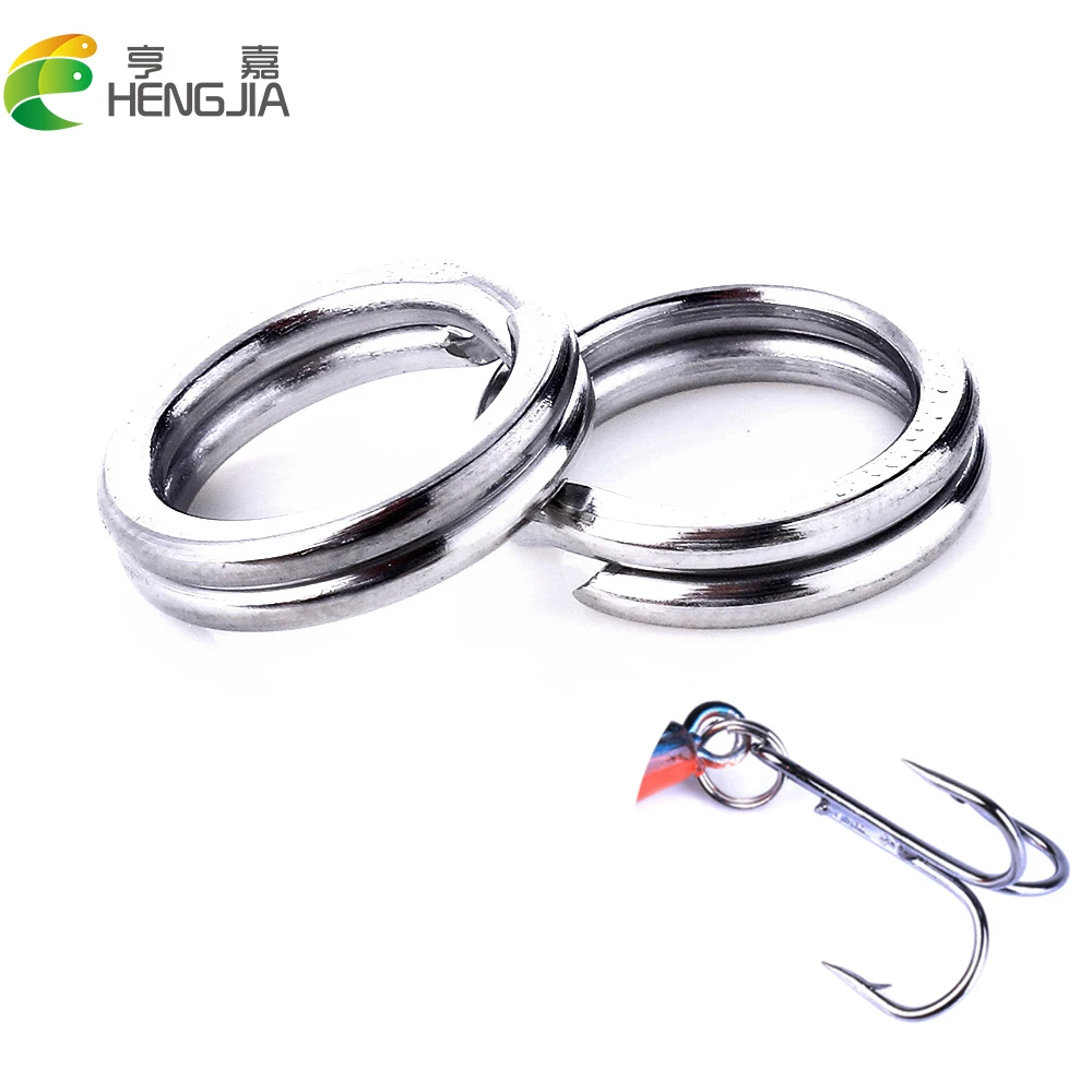 

Hengjia 50pcs Stainless Steel Split Ring Diameter from 3mm to 9mm Heavy Duty Fishing Double Ring Connector Fishing Accessories