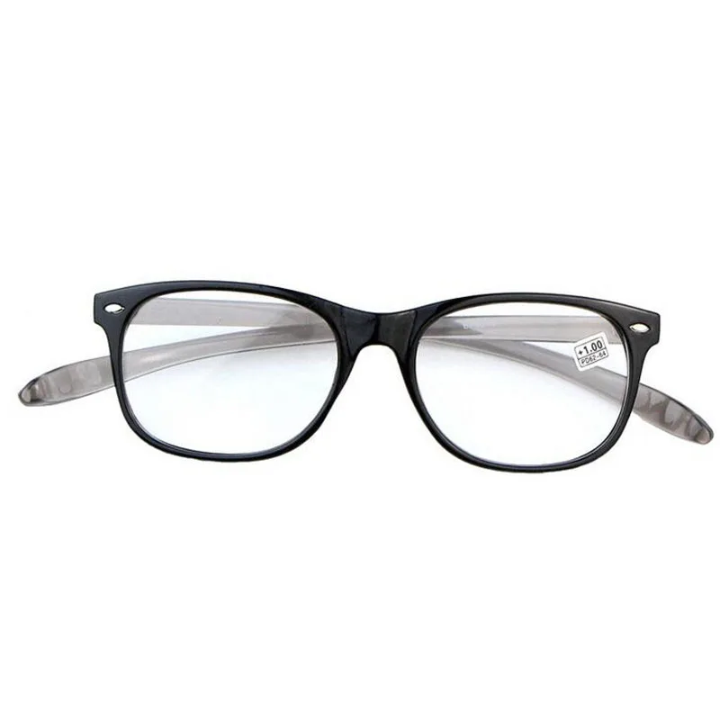 Ретро Простой в большой квадратной оправе мужские очки для чтения Женская мода чёрный; коричневый TR очки при дальнозоркости унисекс 1,0-4,0 R238