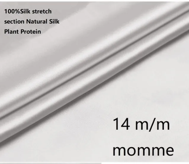 

Silk Satin Silver Thin pajamas fabric material Garment fabric DIY 100% silk fabric Natural Silk Plant Protein
