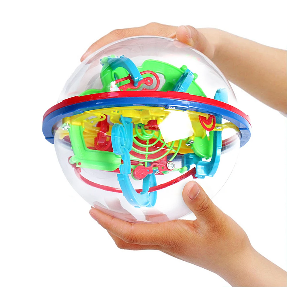 100 шаг 3D головоломка шар магический интеллект шар лабиринт сфера шар игрушки сложные барьеры игра тестер мозга тренировка баланса