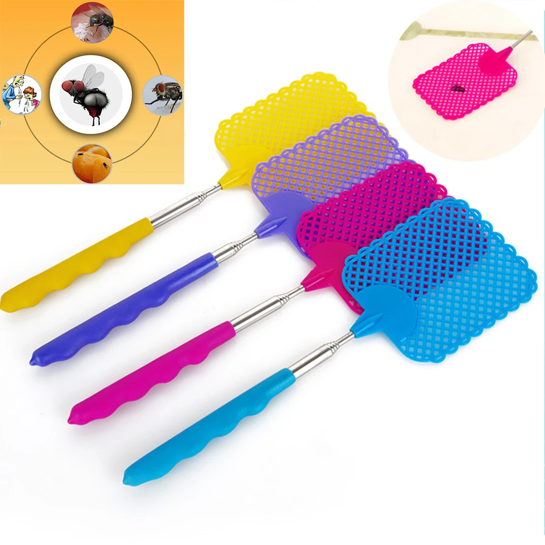 

Great Useful High Quality Handheld Electronic Mosquito Bug Zapper Fly Swatter Racket Random Color