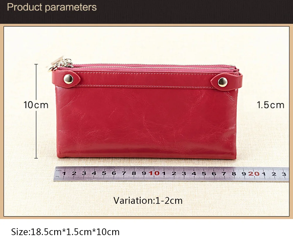 Роскошный женский длинный кошелек из натуральной кожи с двойной молнией, кошельки для монет, женские сумки-клатчи из воловьей кожи, держатели для карт