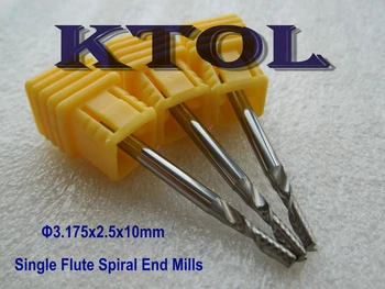 

Mini 3.175x2.5x10mm One Flute Spiral Bit Milling Tool Set,1/8'' Carbide CNC Cutter Bit End Mill Cutter Blade for CNC Wood Tools
