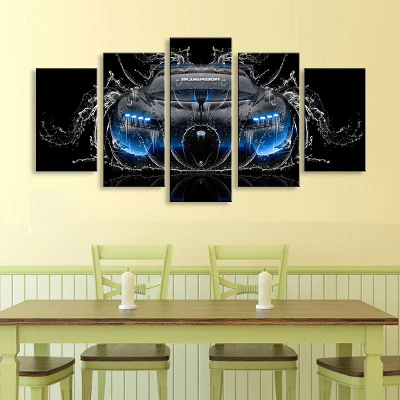 

5 pieces high-definition print car canvas oil painting poster and wall art living room picture CP5-001