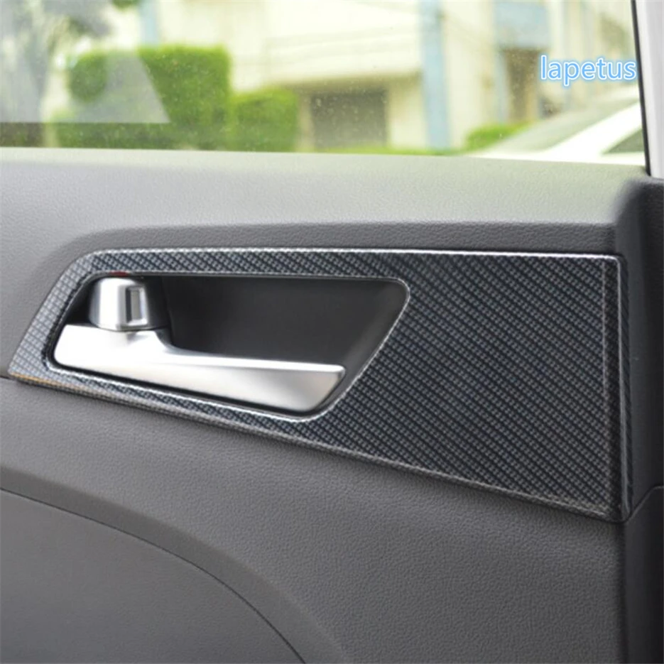 

Lapetus Inner Door Pull Handle Bowl Decoration Frame Cover Trim Matt Carbon Fiber ABS Fit For Hyundai Tucson 2016 2017 2018 2019