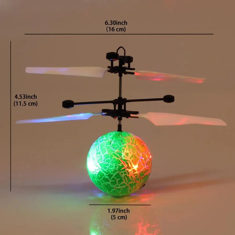 RC Infrared Induction Helicopter Suspension Flying Ball With LED Lighting Aircraft Toy For Children Teenagers (3)