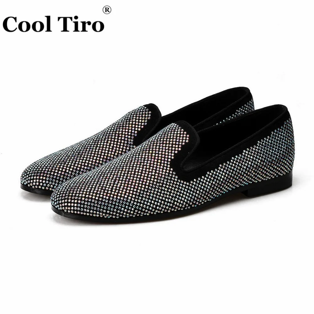 White Rhinestone Men Loafers Strass flat (3)